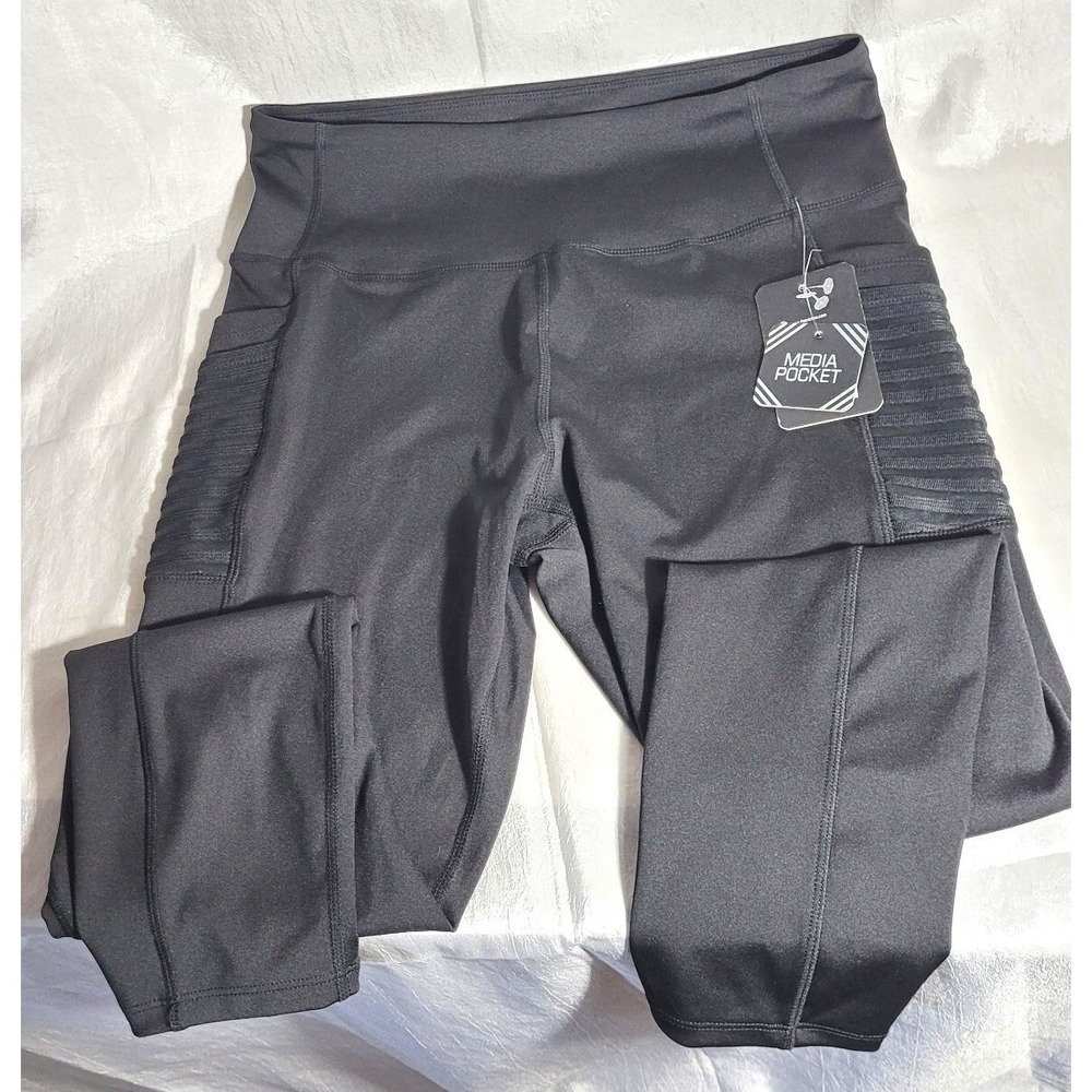BSP Active Better Sport Performance 7/8 Leggings w/ Media‎ Pockets - Black - Med